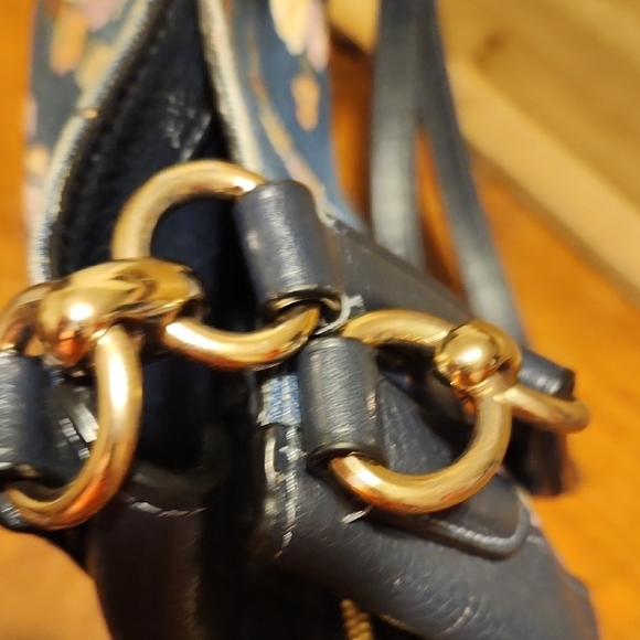 Coach Hallie Denim Shouldet Bag With Painted Floral - Picture 11 of 16